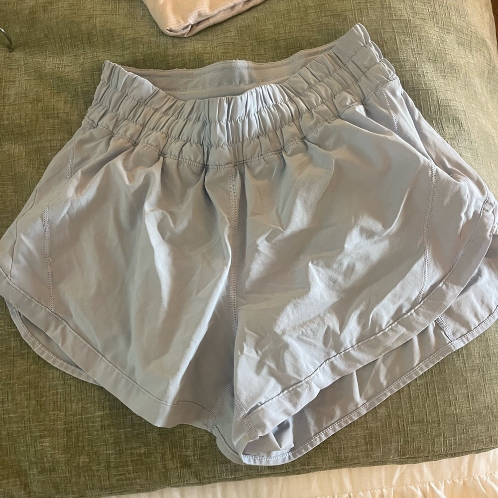 Track that lulu shorts. Pale purple.